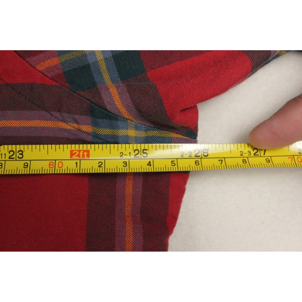 Vintage Ralph Lauren Plaid‎ Button Front Shirt XL Red Tartan Classic Fit Cotton - Picture 6 of 7